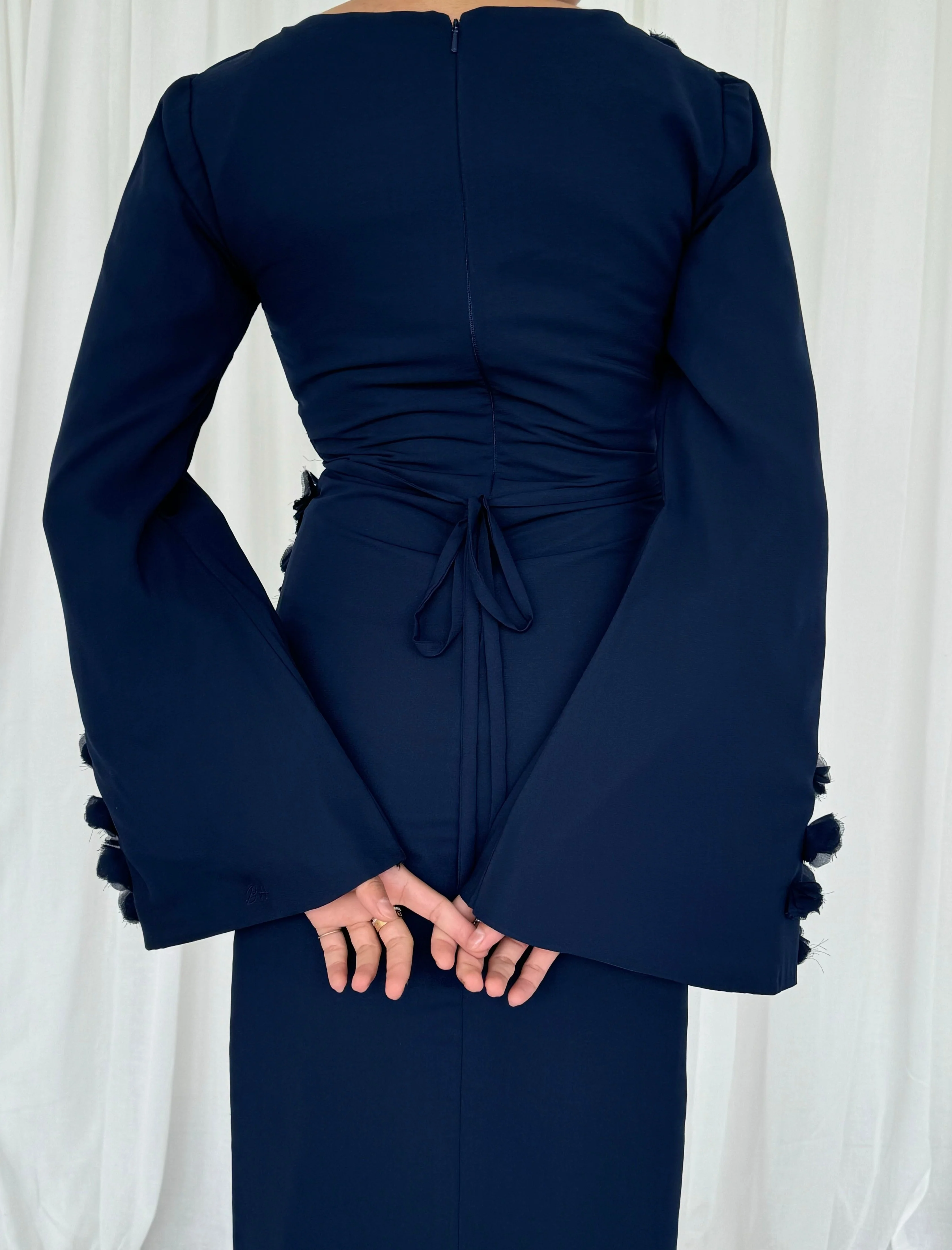 Floral Appliqué Dress in Midnight - Image 3