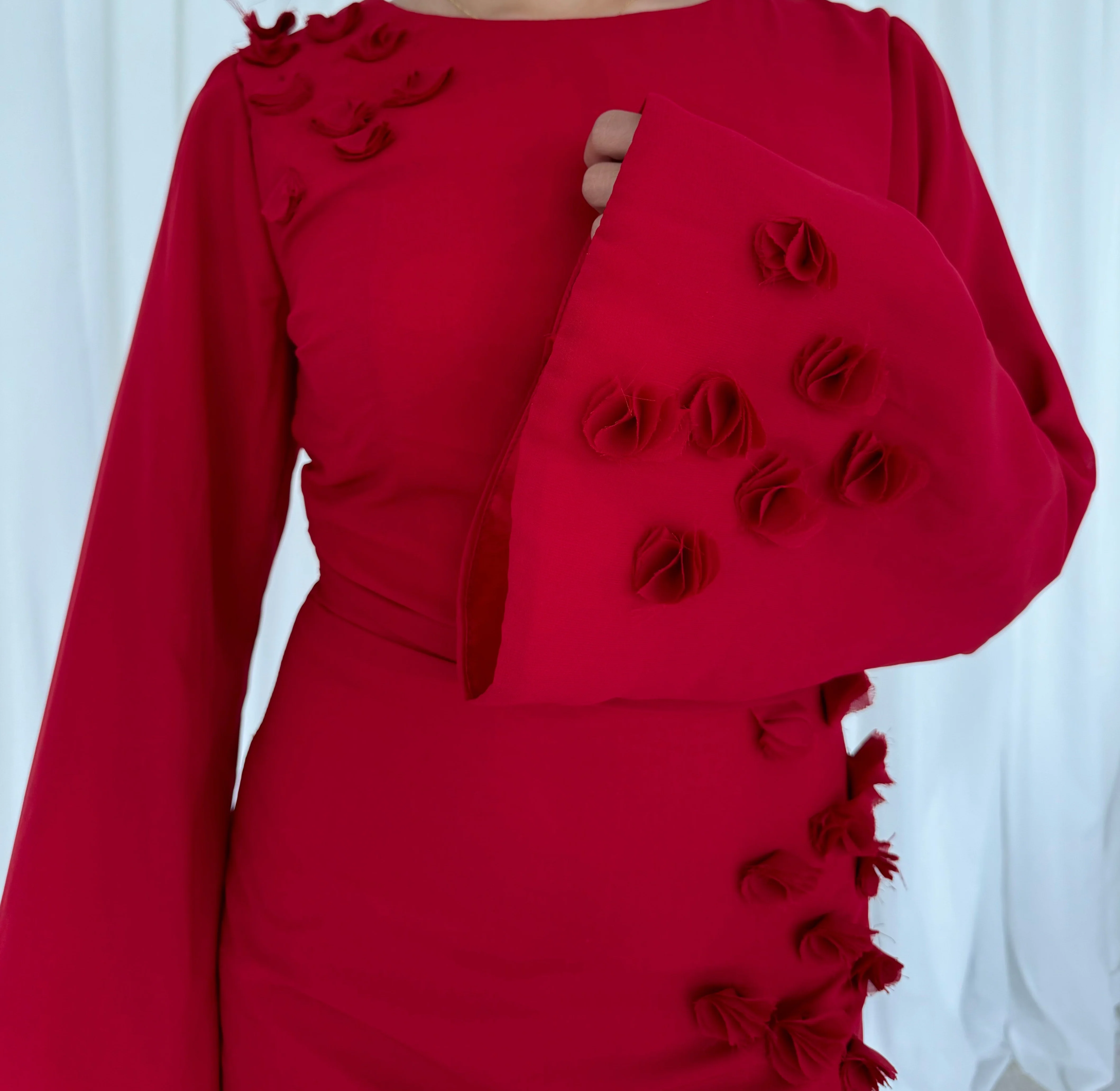 Floral Appliqué Dress in Rose - Image 5