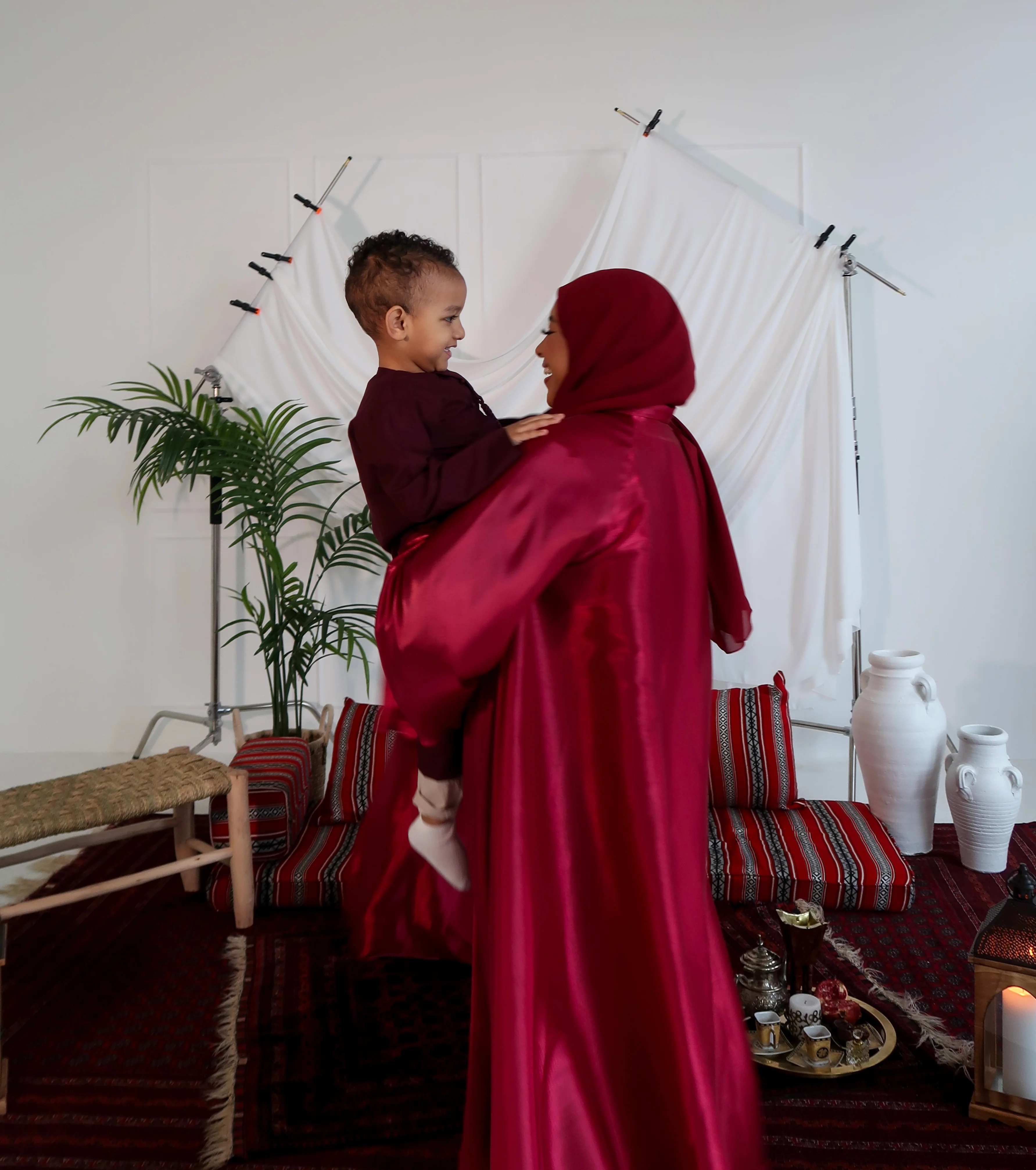 Children's Thobe in Burgundy - Image 3