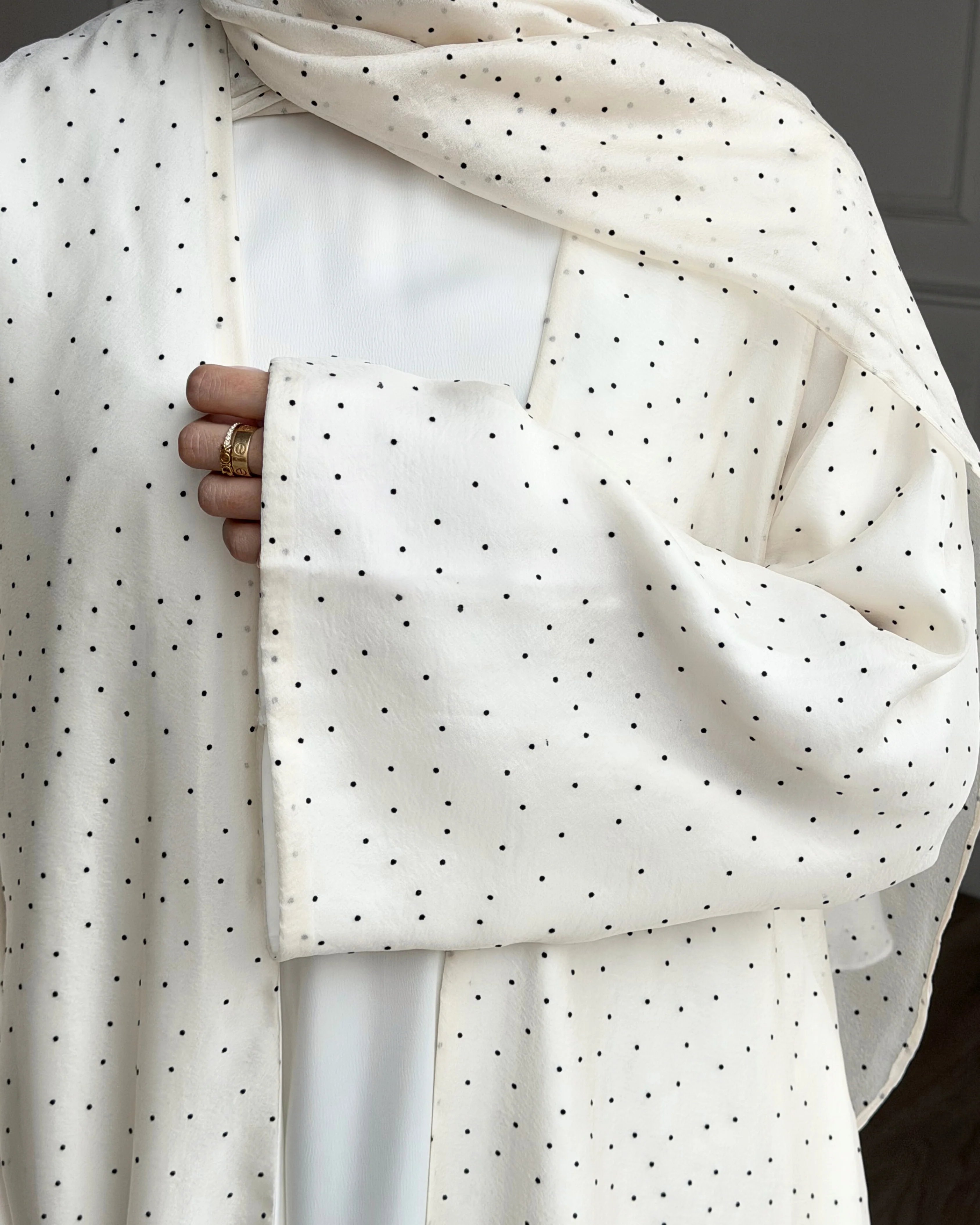 Ivory Sprinkle Abaya - Image 4