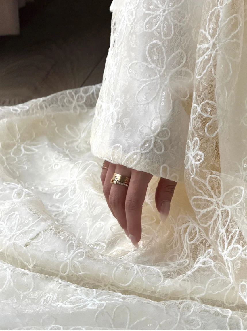 Pearl Shimmer Abaya - Image 3