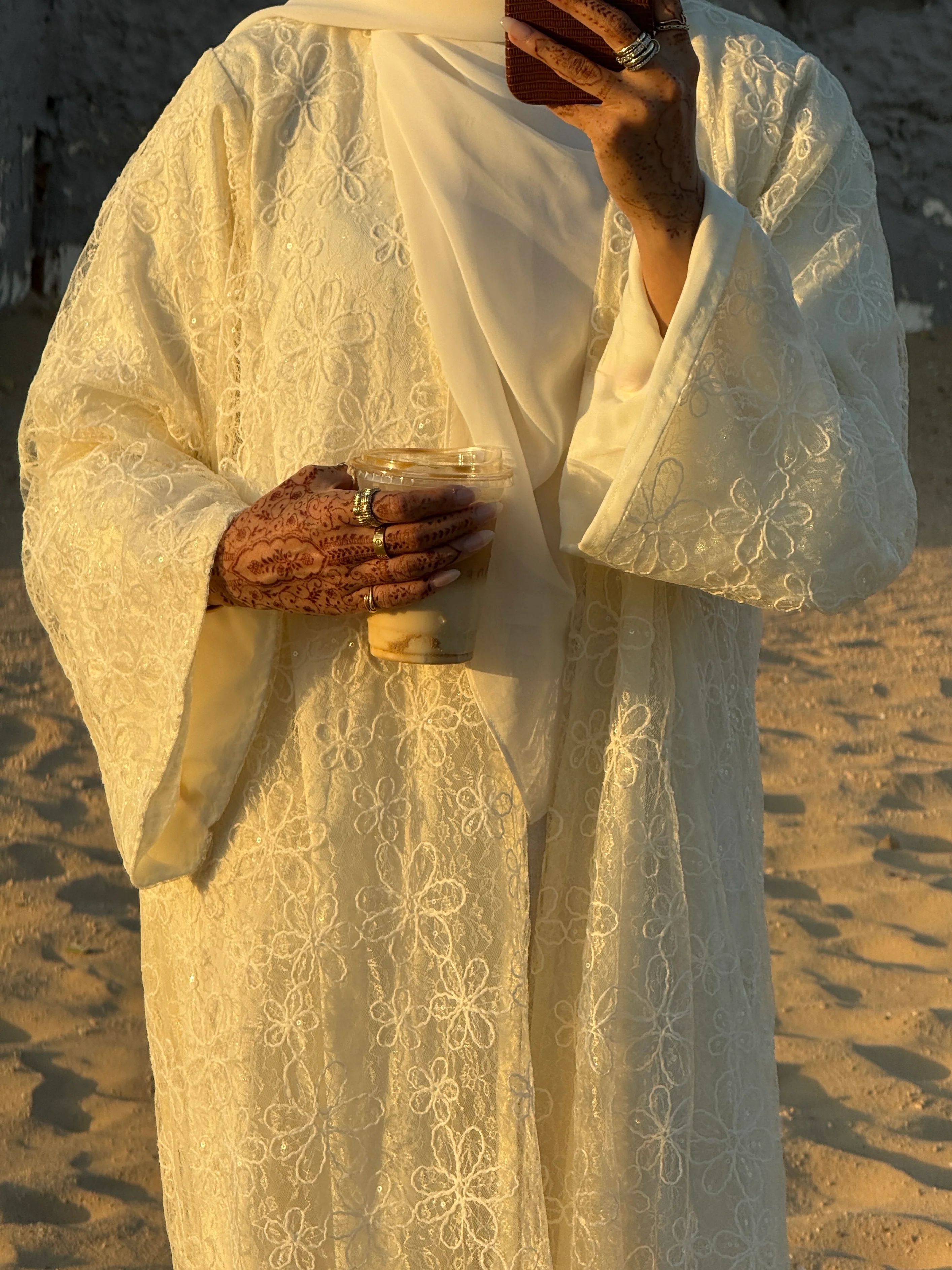 Pearl Shimmer Abaya - Image 6