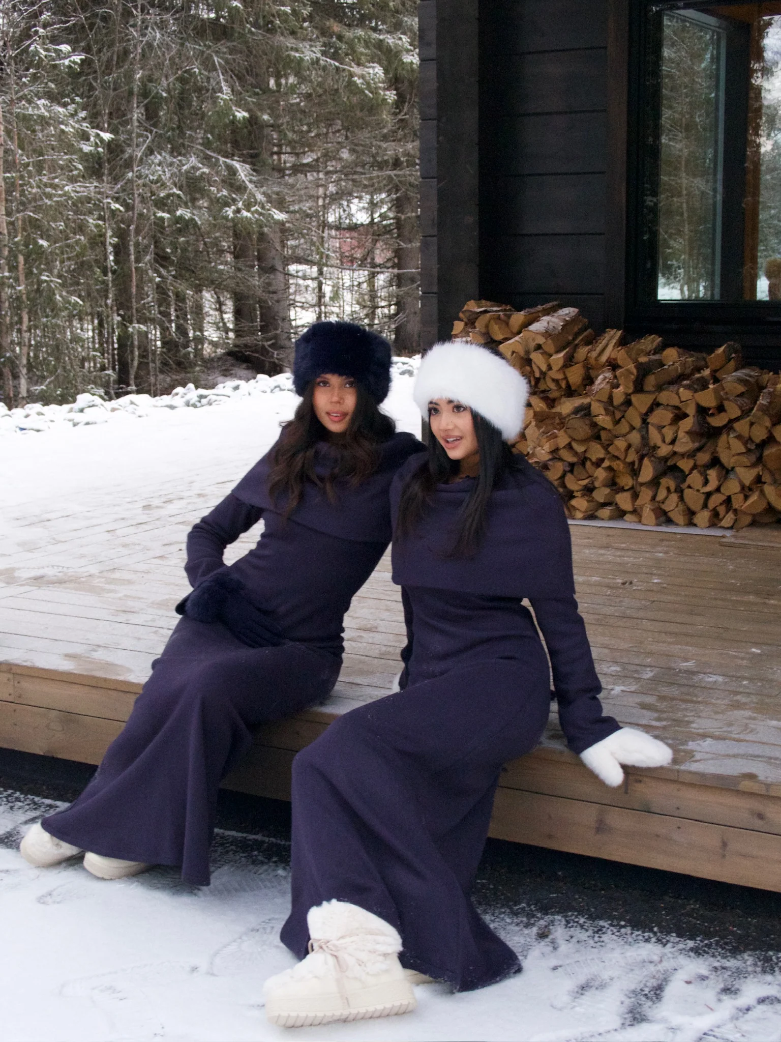 Two-Piece Cape Dress Navy - Image 5