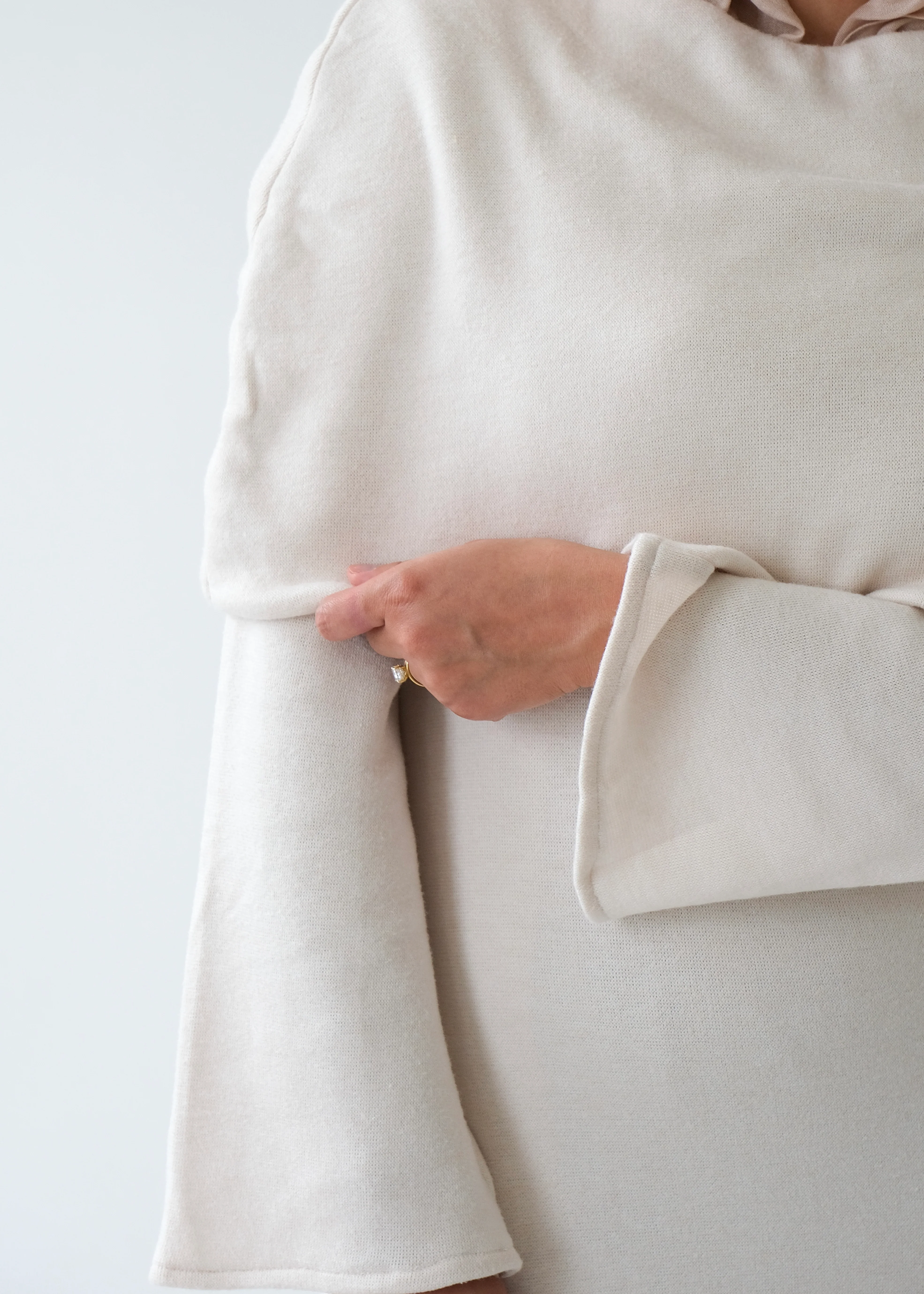 Two-Piece Cape Dress Off-White - Image 3
